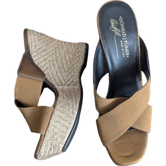Donald J Pliner Metallic Wedge Sandals - Size 9.5M - EXCELLENT Condition! - Picture 5 of 11